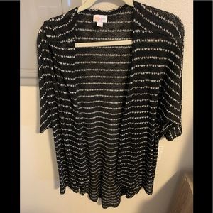 LuLaRoe black striped cardigan